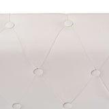 Canapé d'angle Chesterfield 5 plc Cuir artificiel Blanc