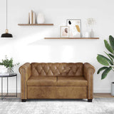 Canapé Chesterfield 2 places cuir artificiel marron
