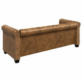 Canapé Chesterfield 3 places cuir artificiel marron