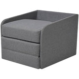 Fauteuil convertible gris clair tissu