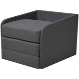 Fauteuil convertible gris foncé tissu