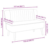 Canapé 117x55,5x77 cm Tissu Gris foncé