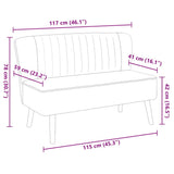 Canapé 117x55,5x77 cm Tissu Bleu