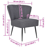 Chaise de cocktail gris foncé tissu