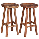 Tabourets de bar lot de 2 bois d'acacia massif