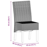 Chaises à manger lot de 6 marron rotin naturel