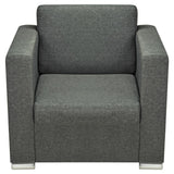 Ensemble de canapés trois pièces Tissu Gris foncé