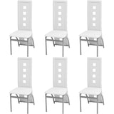 Chaises à manger lot de 6 blanc similicuir