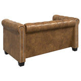 Ensemble de canapé Chesterfield à 2 et 3 places marron