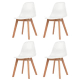 Chaises à manger lot de 4 Blanc Plastique