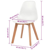 Chaises à manger lot de 6 Blanc Plastique