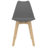 Chaises à manger lot de 4 Gris Plastique