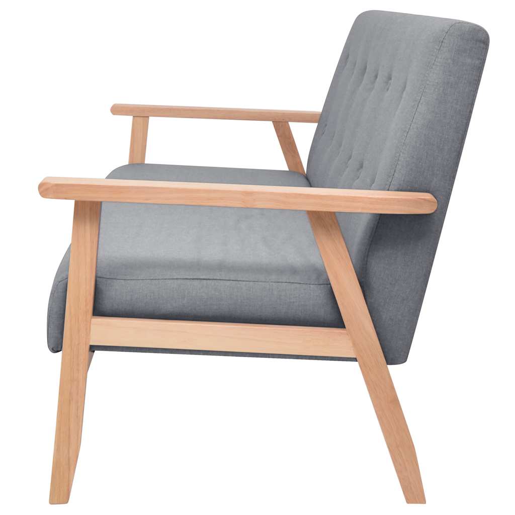 Canapé à 3 places Tissu Gris clair