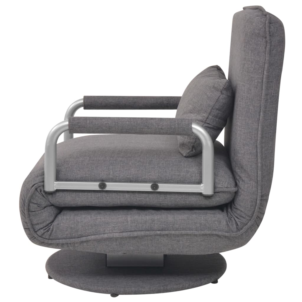 Fauteuil pivotant et canapé-lit gris foncé tissu