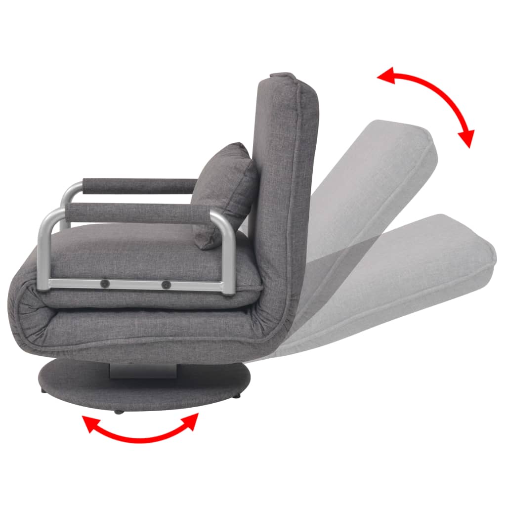 Fauteuil pivotant et canapé-lit gris foncé tissu