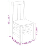 Chaises à manger lot de 6 bois massif