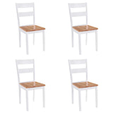 Chaises à manger lot de 4 blanc bois d'hévéa massif