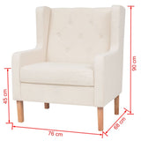Fauteuil blanc crème tissu