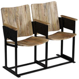 Banc à 2 places Bois de manguier massif et acier