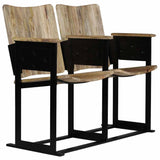 Banc à 2 places Bois de manguier massif et acier