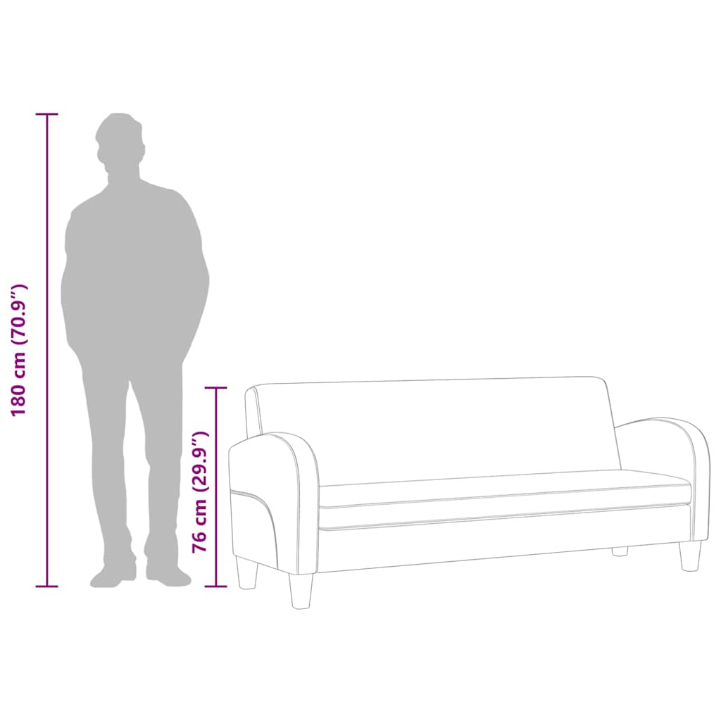 Canapé à 3 places Daim synthétique Marron