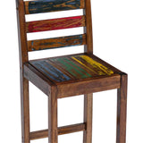 Tabourets de bar lot de 2 bois massif de récupération