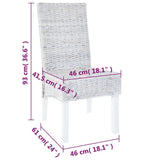 Chaises à manger lot de 2 rotin kubu et bois d'acajou