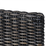 Chaises à manger lot de 2 noir rotin kubu et bois d'acajou