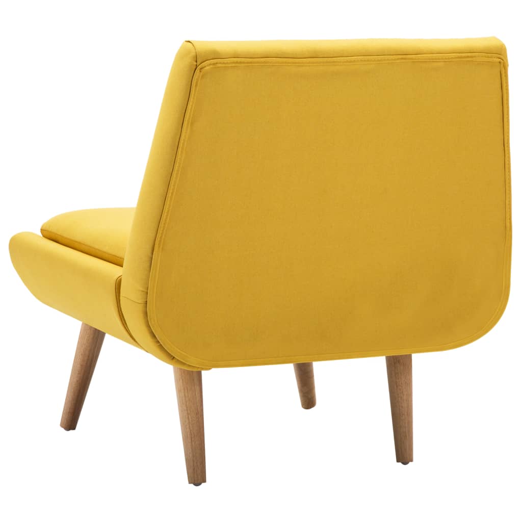 Fauteuil sans accoudoirs jaune tissu