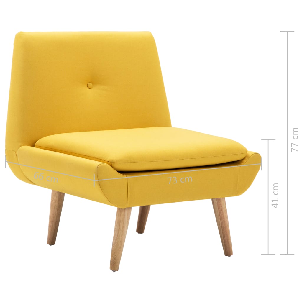 Fauteuil sans accoudoirs jaune tissu