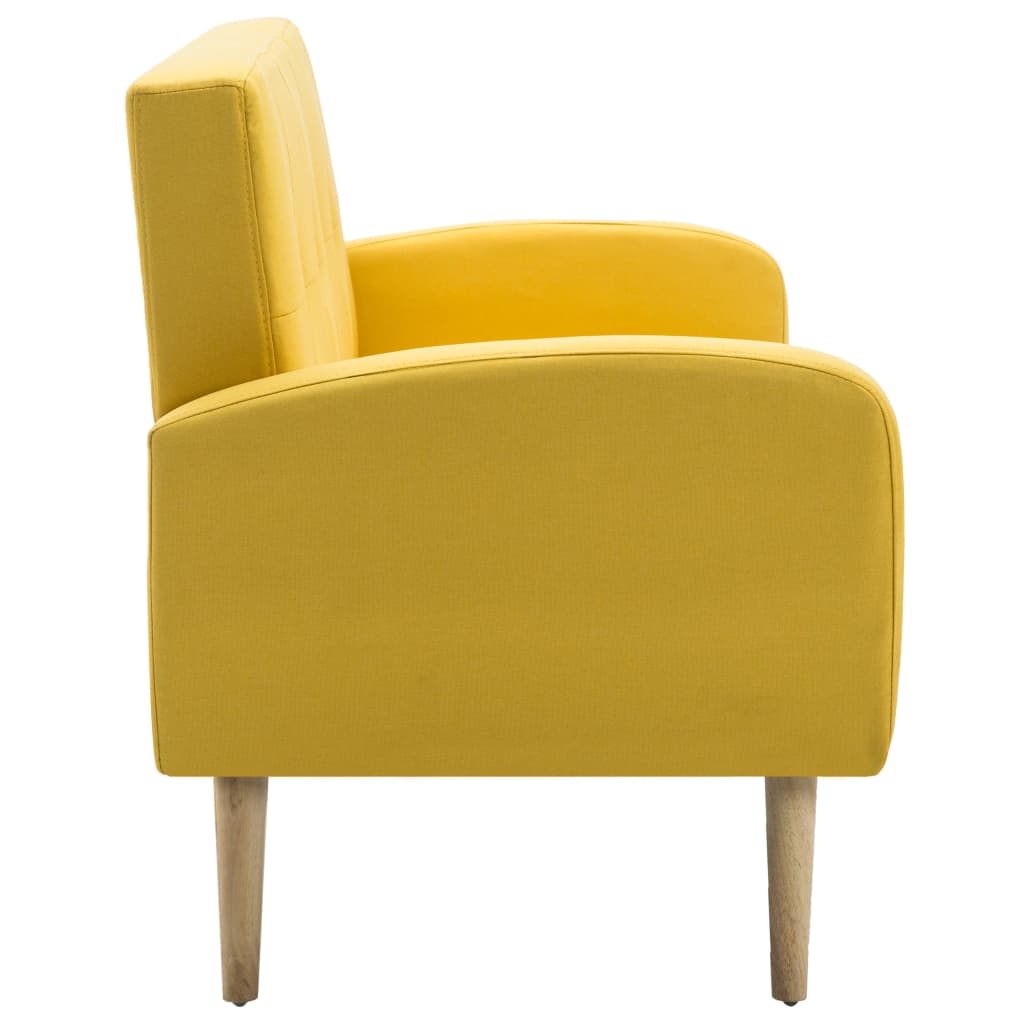 Canapé à 3 places Tissu Jaune