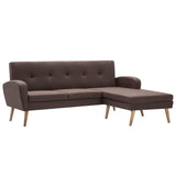 Canapé en forme de L revêtement en tissu 186x136x79 cm marron