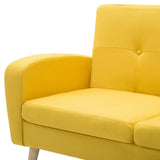 Canapé en forme de L revêtement en tissu 186x136x79 cm jaune