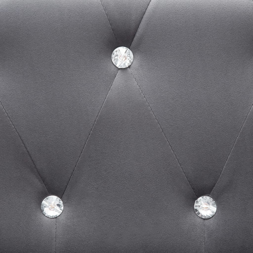 Canapé à 3 places Revêtement en velours 199 x 75 x 72 cm Gris