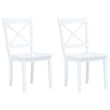 Chaises à manger lot de 2 blanc bois hévéa massif
