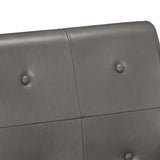 Fauteuil gris cuir véritable