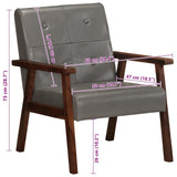 Fauteuil gris cuir véritable