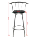 Tabourets de bar lot de 2 noir similicuir