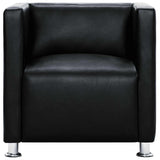 Fauteuil cube noir similicuir