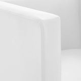 Fauteuil cube blanc simili cuir