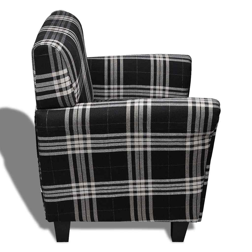 Fauteuil avec coussin Noir Tissu