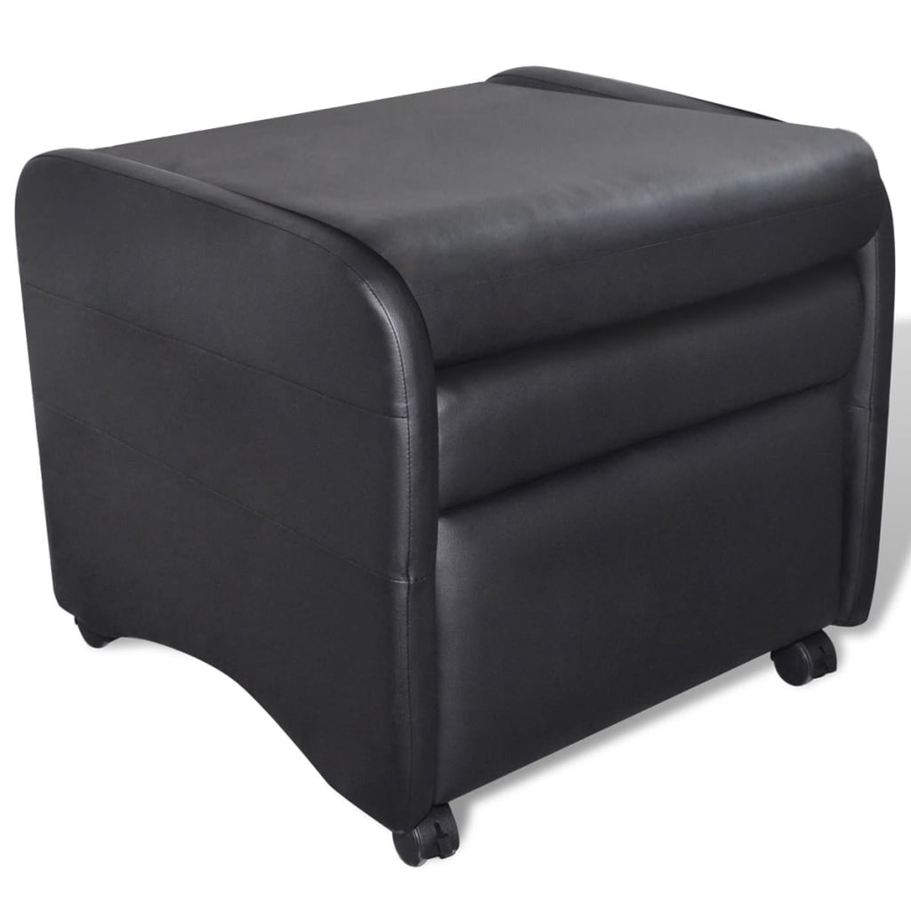 Fauteuil pliable noir similicuir