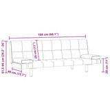 Canapé-lit réglable avec deux oreillers Similicuir Blanc crème