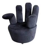 Chaise en forme de main noir velours