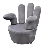 Chaise en forme de main gris velours