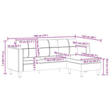 Canapé sectionnel à 3 places Cuir synthétique Noir
