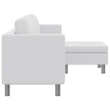 Canapé sectionnel à 3 places cuir synthétique blanc
