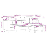 Canapé sectionnel à 3 places cuir synthétique blanc