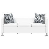 Canapé à 3 places cuir artificiel blanc