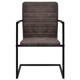 Chaises à manger cantilever lot de 2 marron similicuir